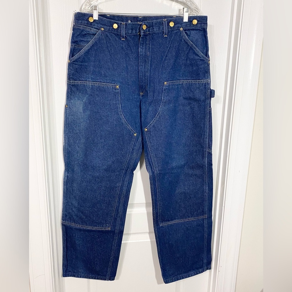 Vintage Carhartt Double Knee Carpenter Jeans Men’s 38/31 Suspender Buttons